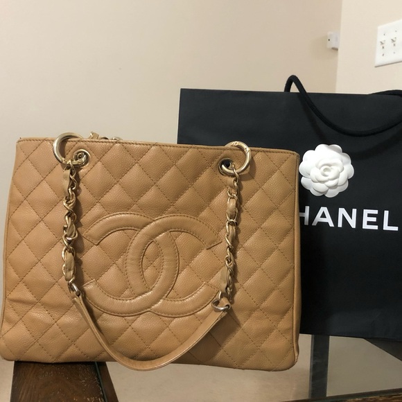 Chanel GST Caviar leather 24k gold plated
